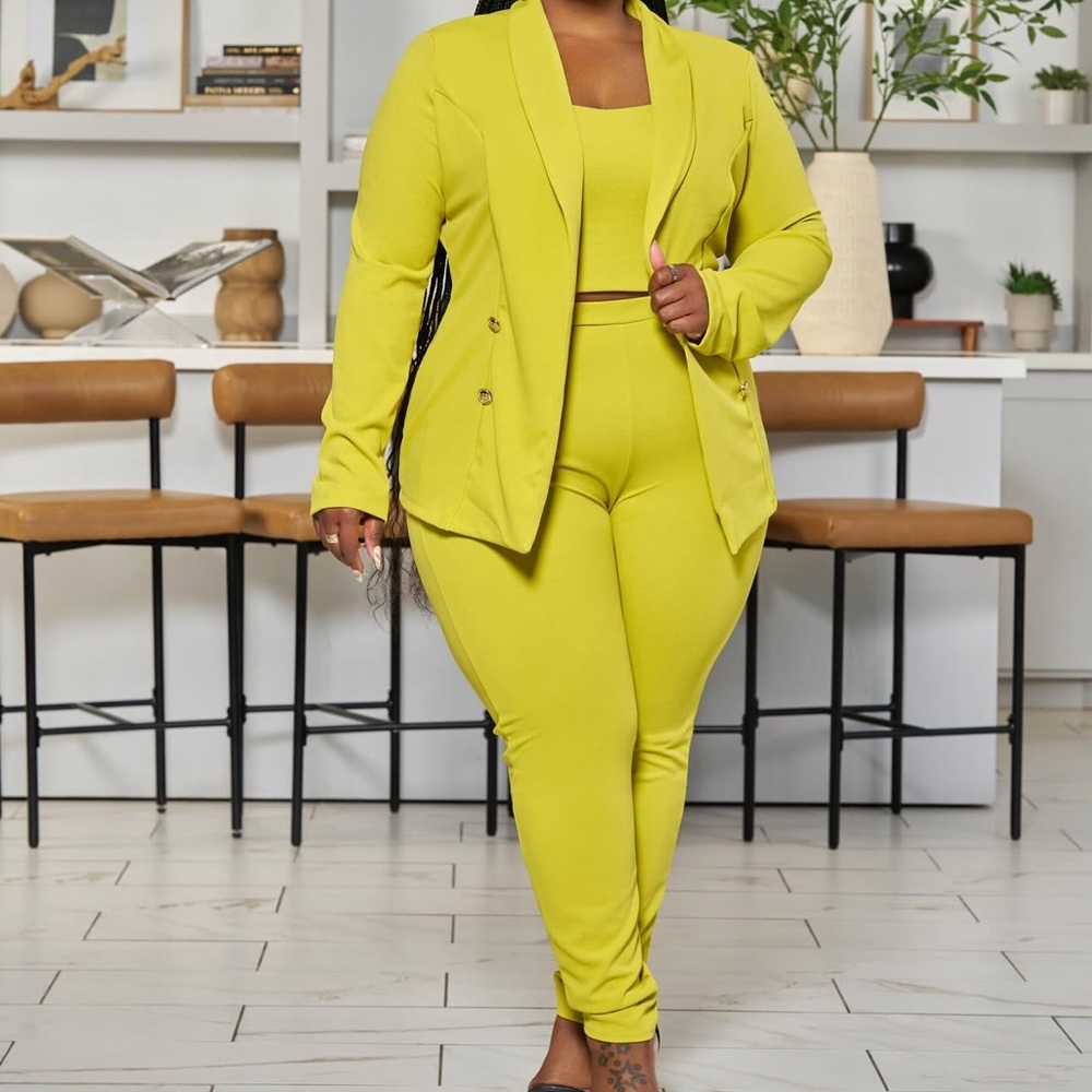 Women's Yellow Pants & Jumpsuit Set